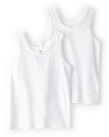 2-Pack Bow Accent Cotton Cami Tanks, 
