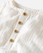 Baby Organic Cotton Gauze Bubble in Cream, image 2 of 3 slides