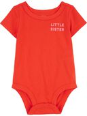 Red - Baby Little Sister Cotton Bodysuit