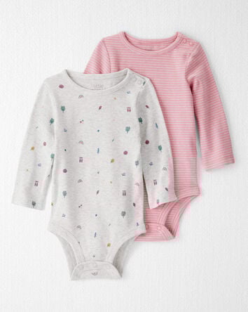 Baby 2-Pack Organic Cotton Bodysuits, 