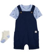 Baby 3-Piece Tee & Shortall Set, image 1 of 6 slides