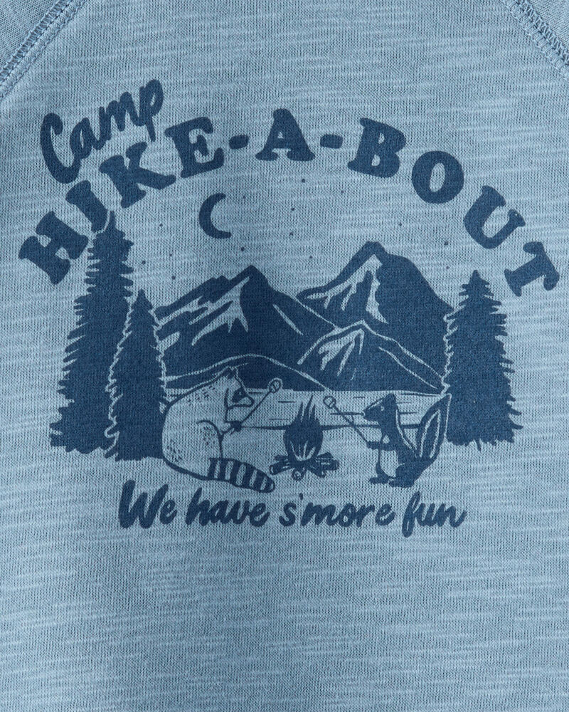 Baby Boy Camping French Terry Pullover Sweatshirt - Blue, image 2 of 3 slides