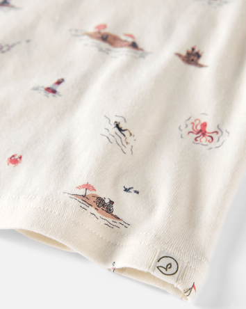 Baby Organic Cotton Pajamas in Coastal Vacation Print, 