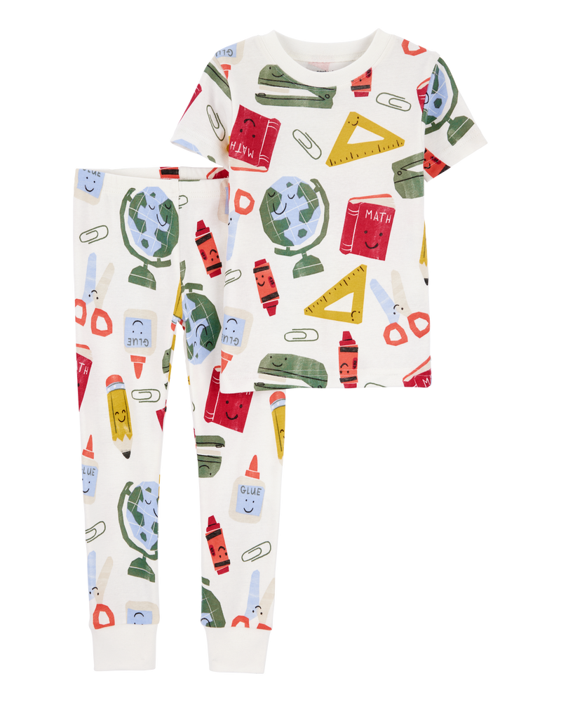 Toddler 2-Piece Back To School Print 100% Snug Fit Cotton Pajamas, image 1 of 4 slides