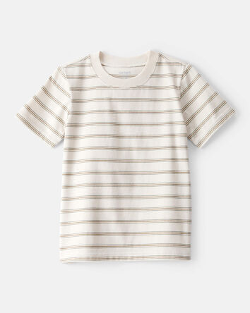 Toddler Boy Striped Short-Sleeve Pocket Tee - Tan, 