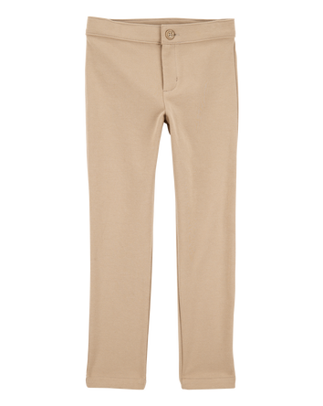 Kid Ponte Knit Uniform Pants - Khaki, 