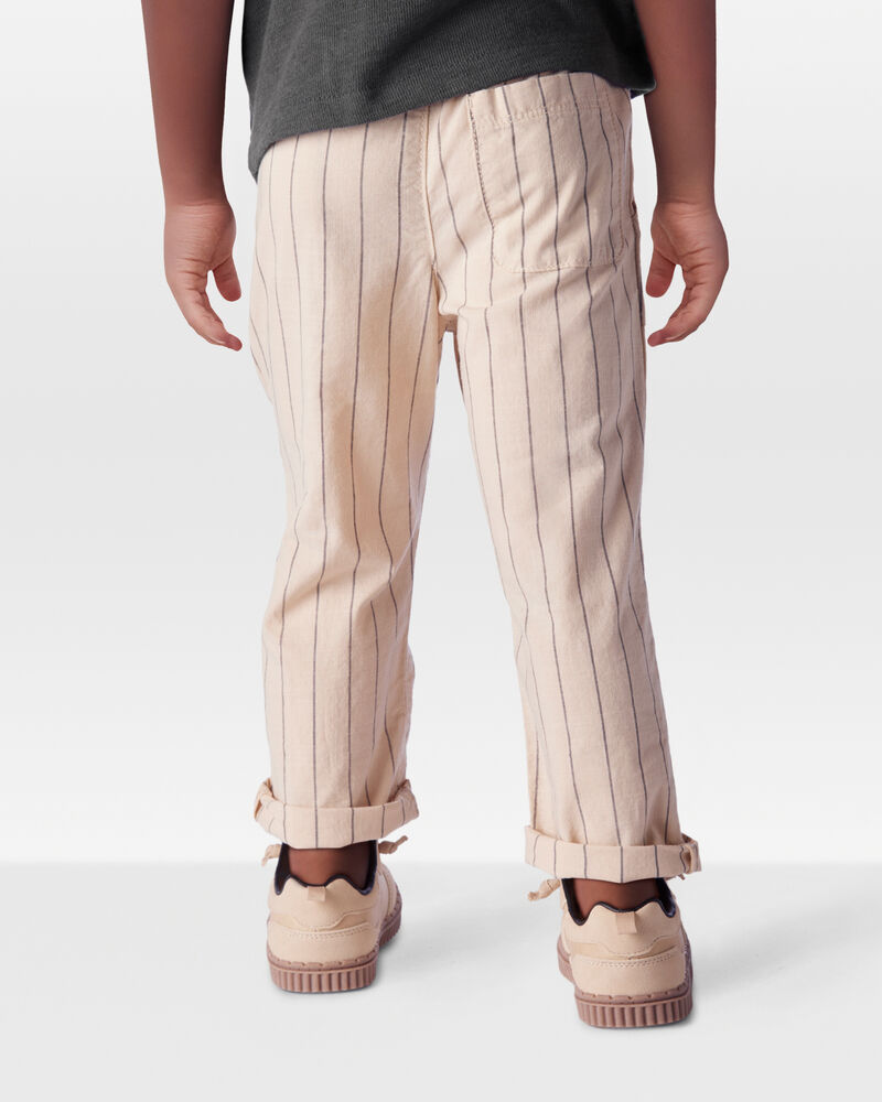 Toddler 2-Piece Desert Lizard Graphic Tee & Striped Pants Set - Ivory/Tan, image 8 of 9 slides