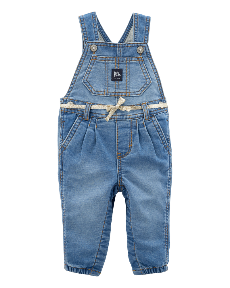 Baby Knit-Like Denim Overalls, image 1 of 3 slides