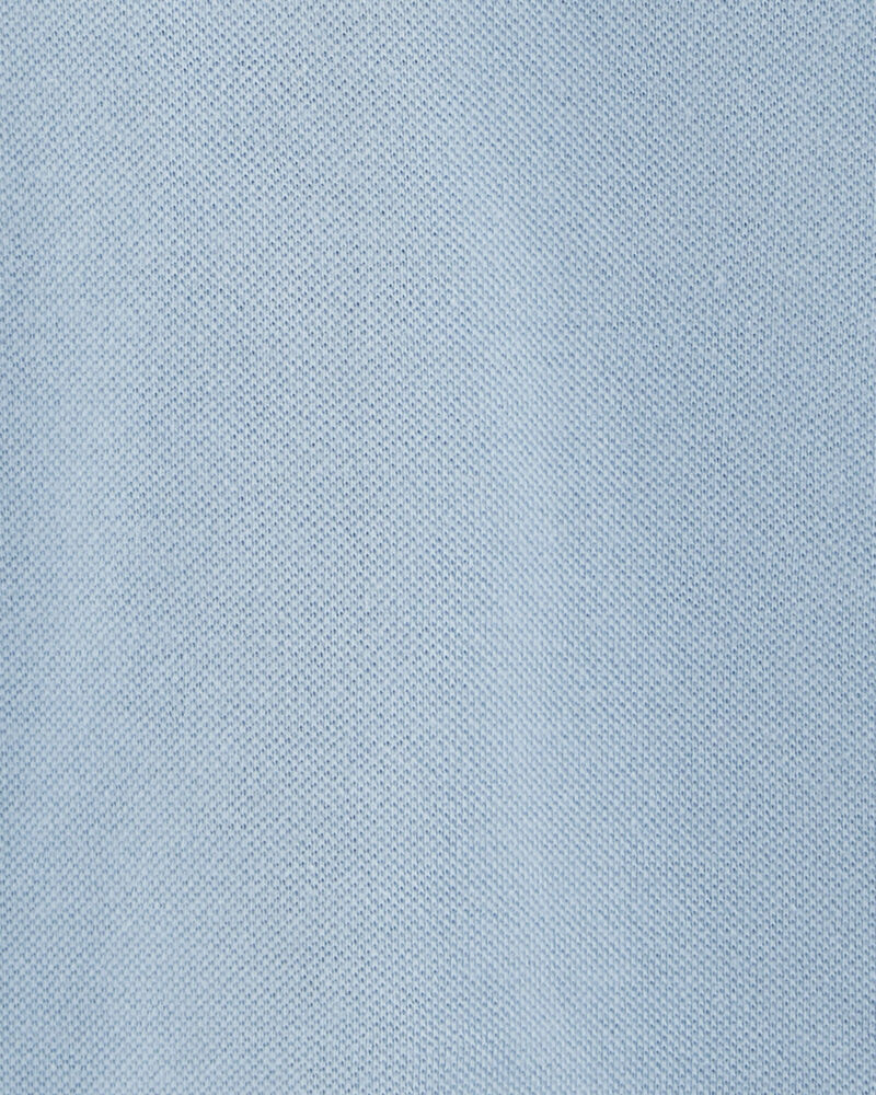Toddler Light Blue Piqué Polo Shirt, image 2 of 2 slides