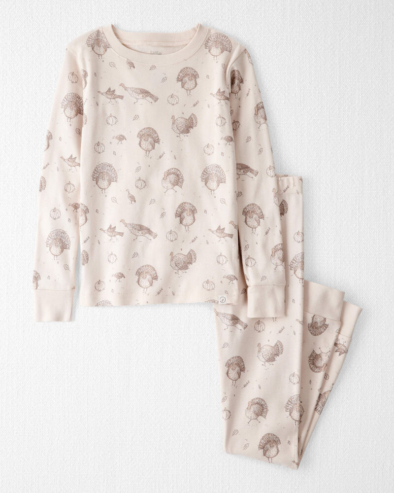 Kid Organic Cotton Pajamas in Turkey Gobbler Print, image 1 of 5 slides