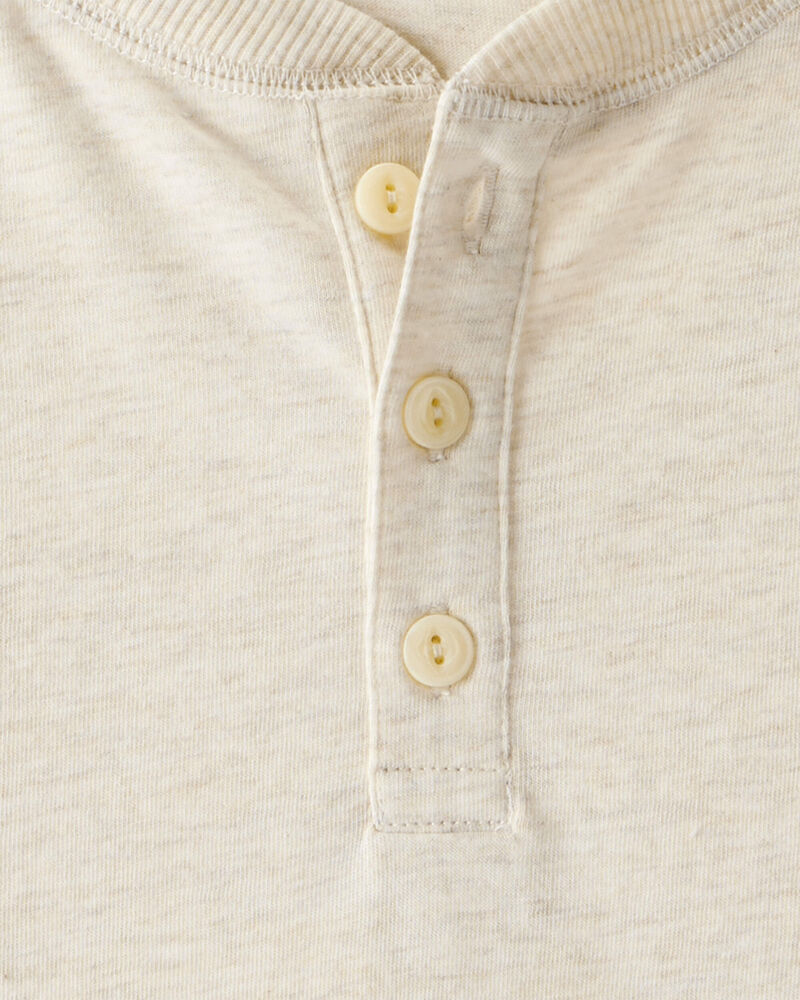 Boys Long-Sleeve Henley - Cream, image 2 of 3 slides