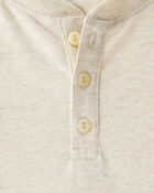 Boys Long-Sleeve Henley - Cream, image 2 of 3 slides