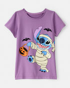Girls Glow Halloween Disney© Lilo & Stitch Mummy Short-Sleeve Graphic Tee - Purple, image 1 of 2 slides