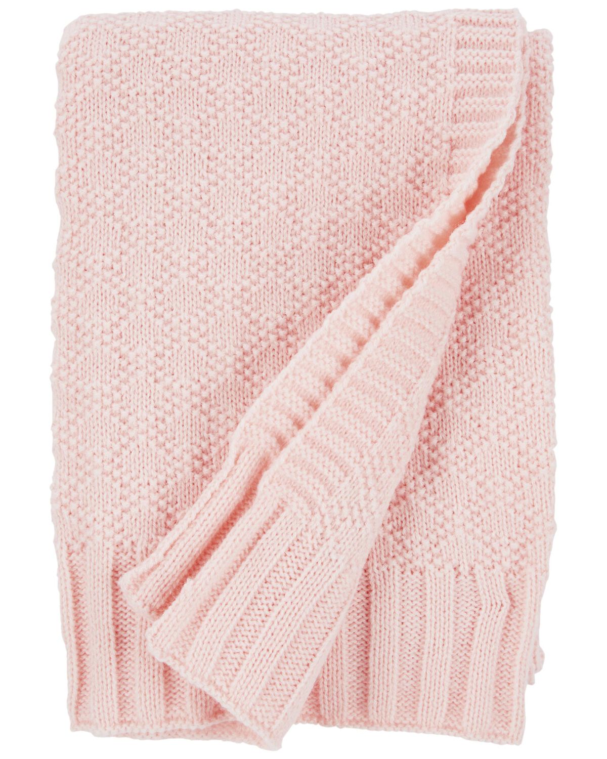 Pink Baby Textured Knit Blanket