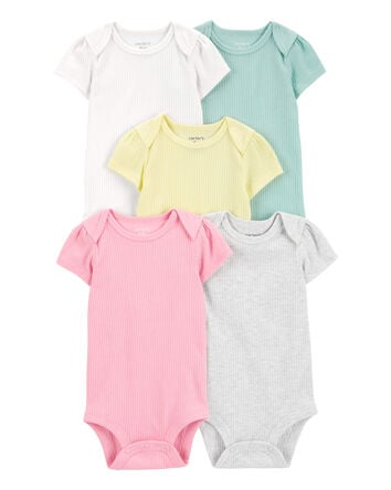 Baby Girl 5-Pack Short-Sleeve Bodysuits, 