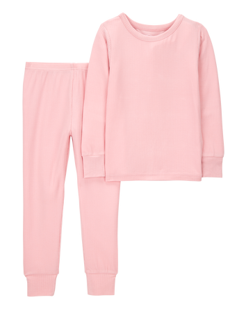 Toddler Girl Solid PurelySoft 2-Piece Pajamas - Pink, 