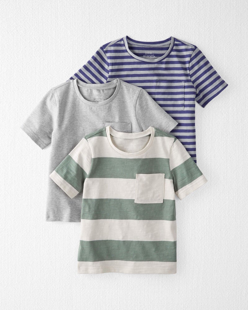 3-Pack Organic Cotton Pocket Tees, image 1 of 4 slides