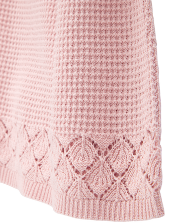Kid Pointelle Crotchet Knit Skirt - Pink, 