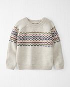 Toddler Organic Cotton Fair Isle Sweater, image 1 of 5 slides