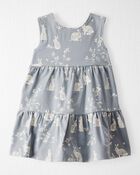 Baby Organic Cotton Bunny-Print Dress, image 2 of 6 slides