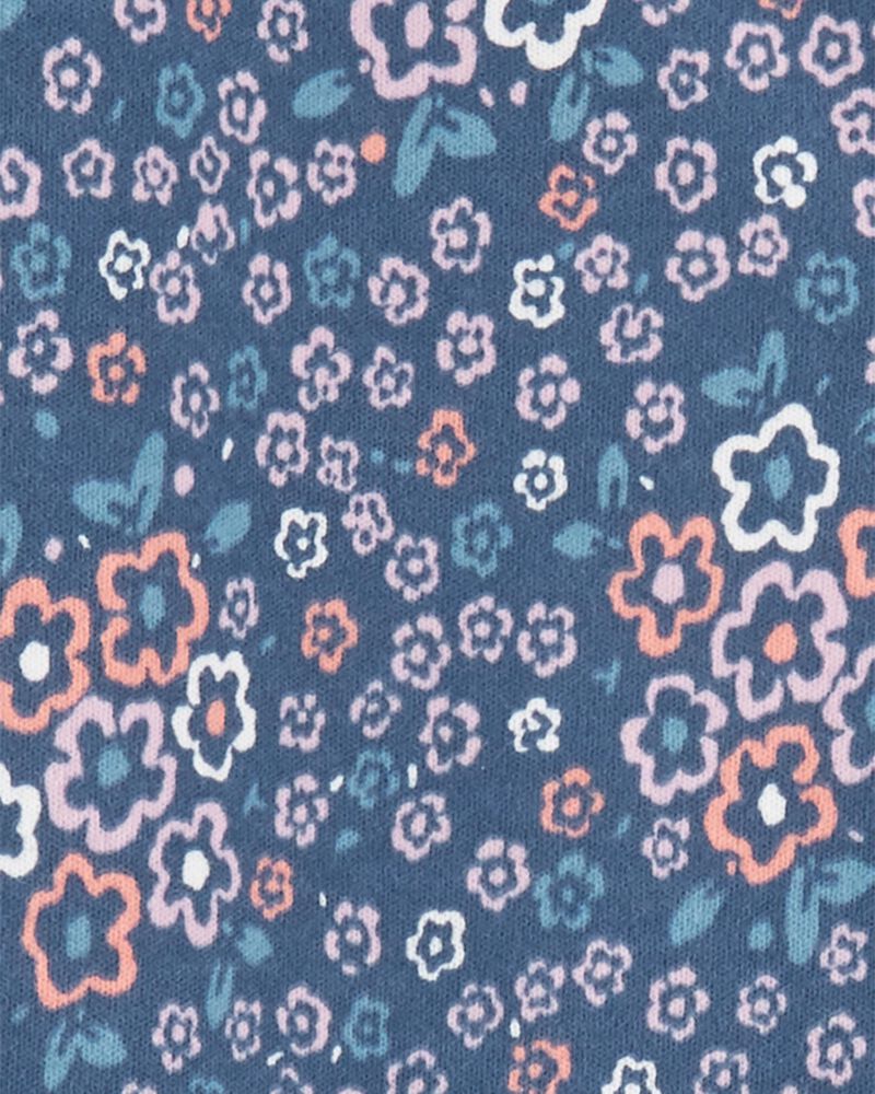 Floral 2-Way Zip Cotton Sleep & Play Pajamas, image 2 of 4 slides