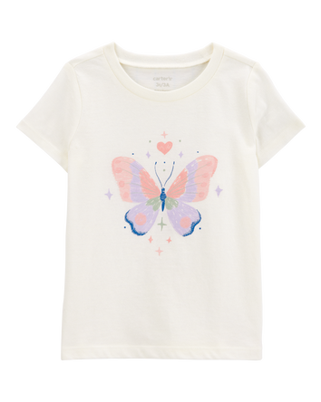 Toddler Girl Butterfly Short-Sleeve Graphic Tee - White, 