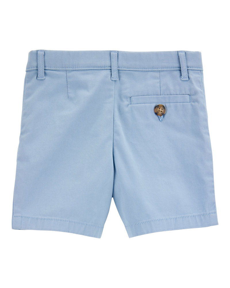 Toddler Stretch Chino Shorts - Blue, image 2 of 4 slides