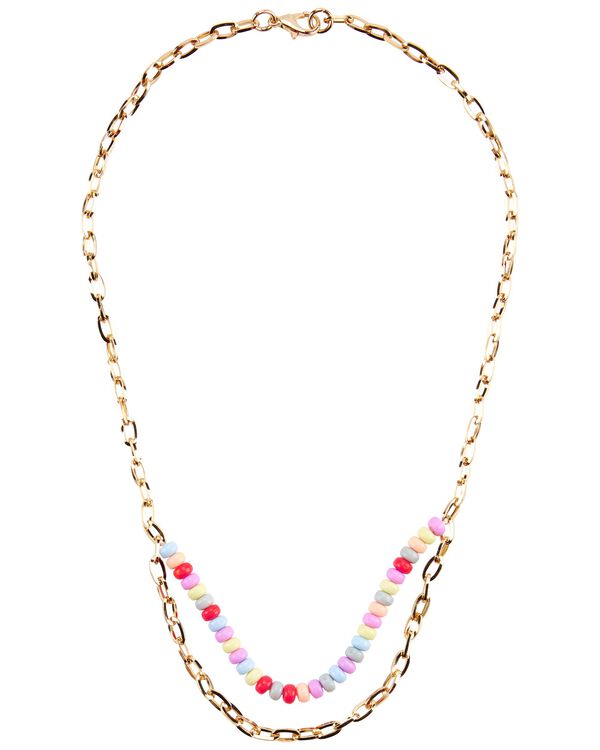 4-Piece Rainbow Necklace & Icon Rings Set