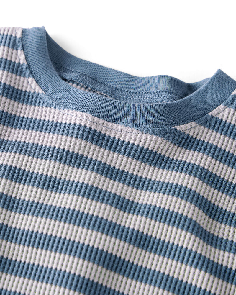 Baby Striped Waffle Knit Pajamas Made with Organic Cotton, image 2 of 5 slides