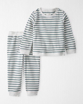 Toddler Waffle Knit Set Made with Organic Cotton in Stripes
, 