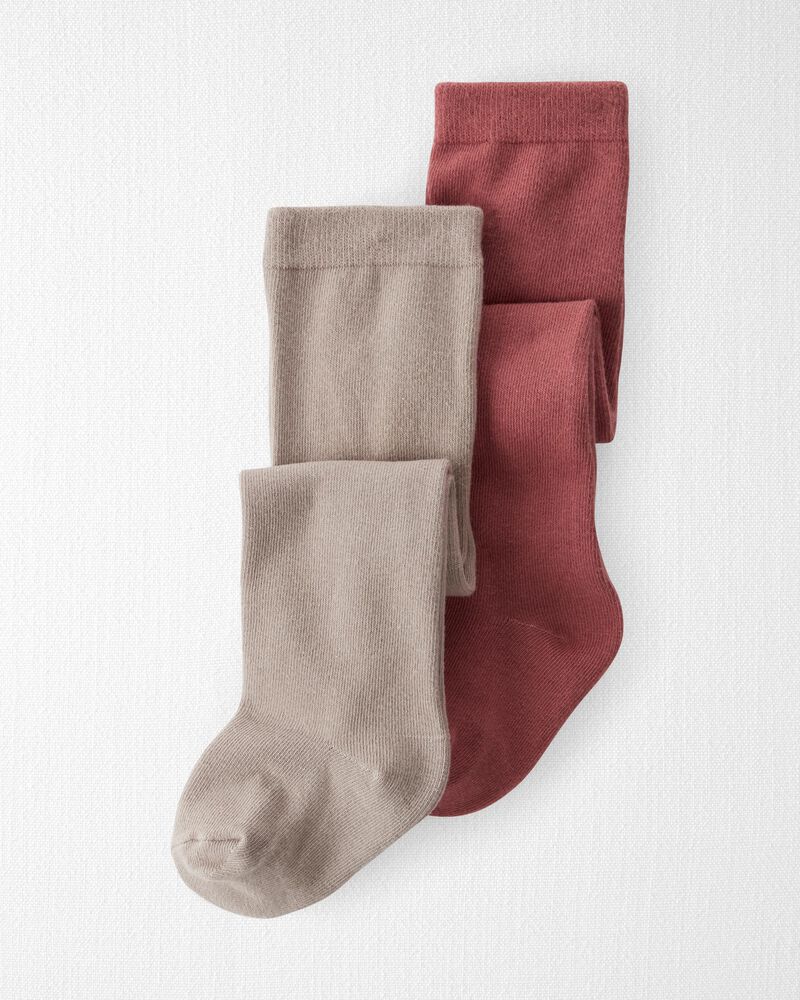 Baby 2-Pack Tights Made With Organic Cotton, image 1 of 3 slides