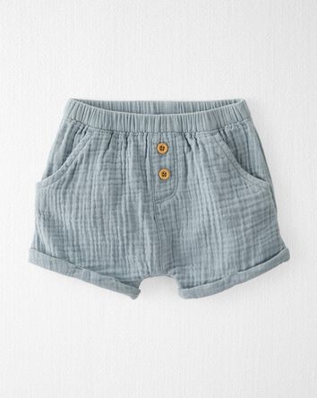 Baby Organic Cotton Gauze Shorts, 