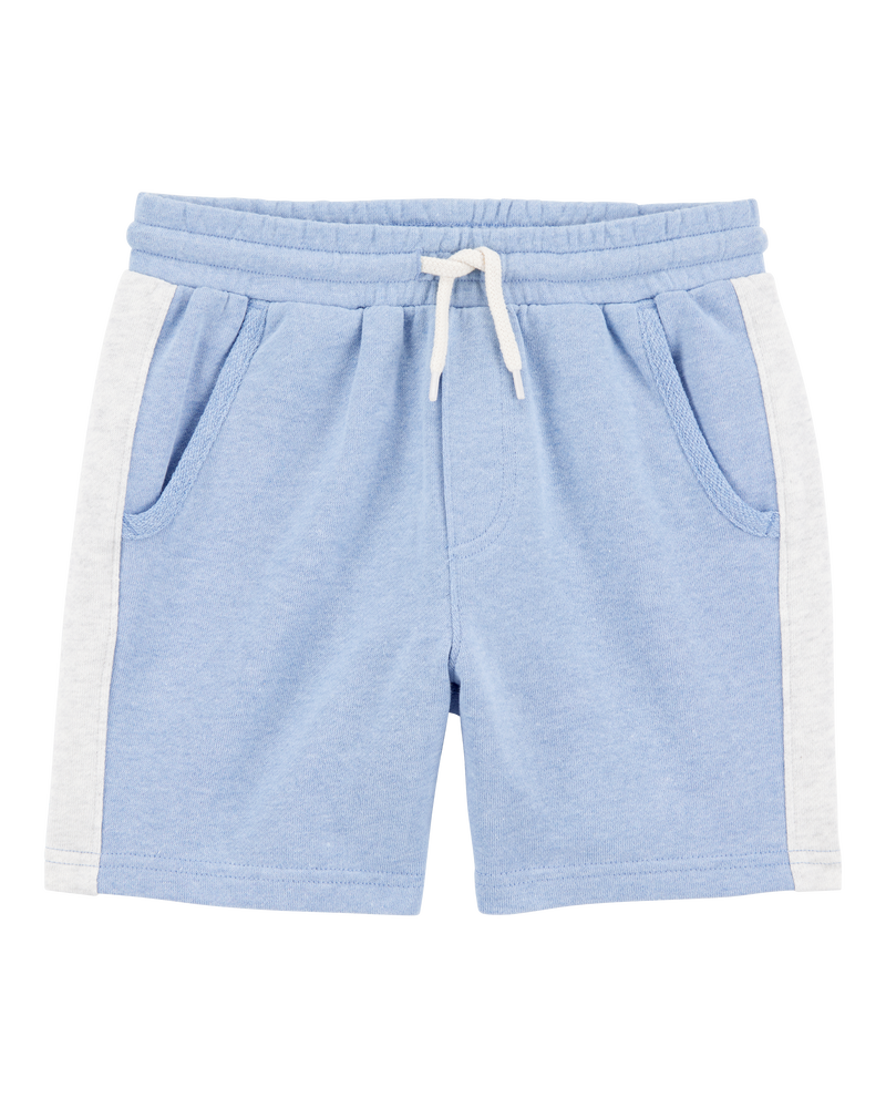 Kid 2-Piece Hooded French Terry Tee & Shorts Set - Blue, image 4 of 7 slides