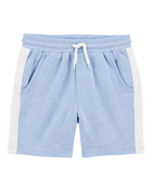 Kid 2-Piece Hooded French Terry Tee & Shorts Set - Blue, image 4 of 7 slides