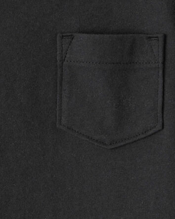 Baby Solid Short-Sleeve Pocket Tee - Black, 