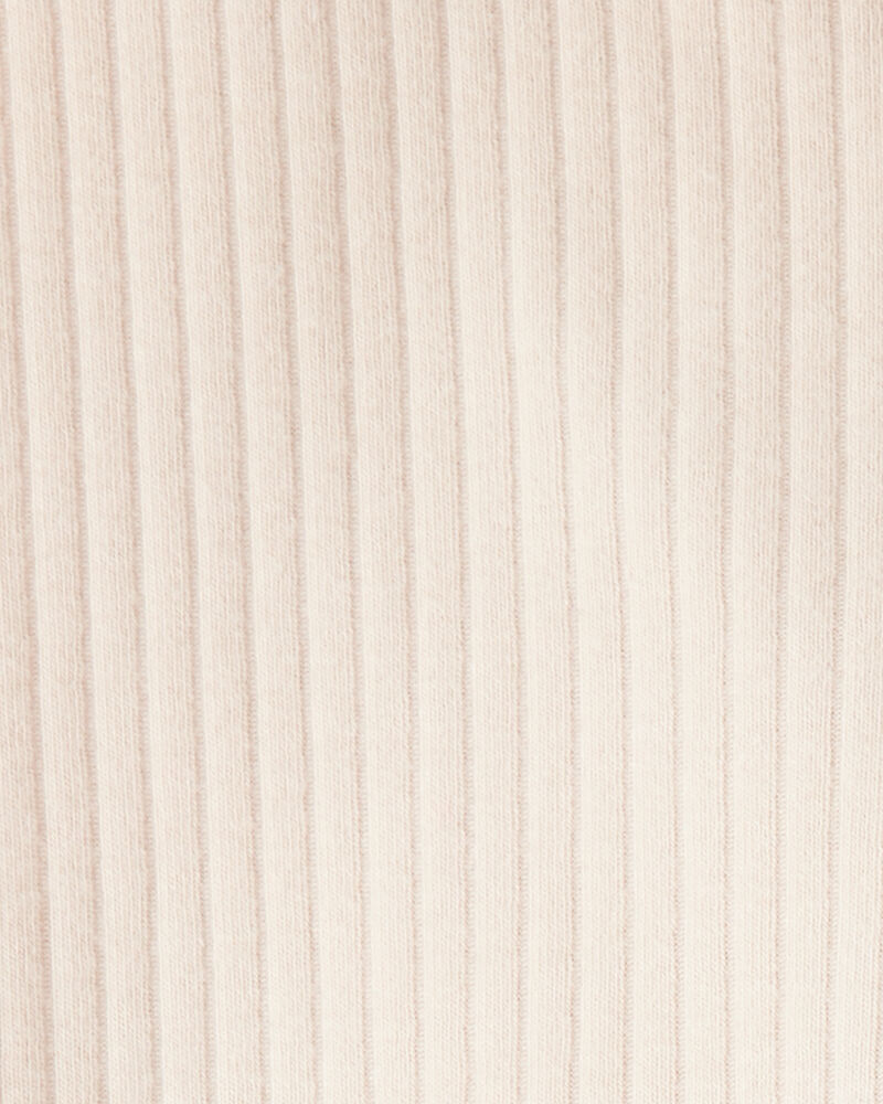 Toddler Girl Cotton Rib Pull-On Stretch Leggings - Cream, image 3 of 4 slides