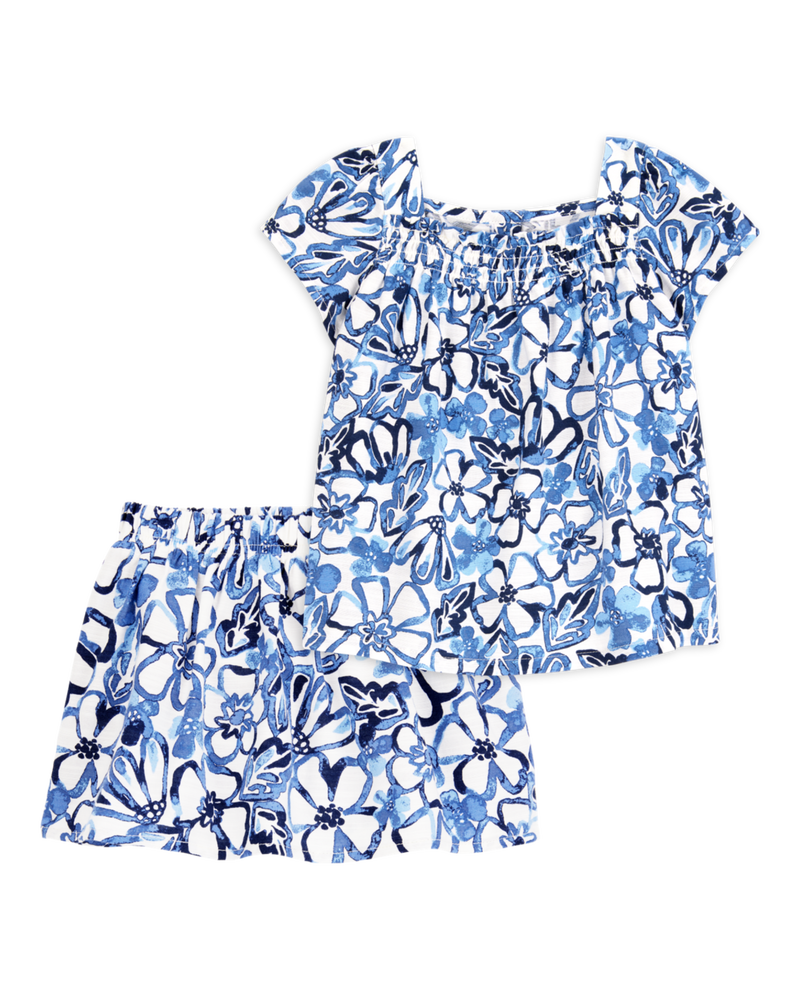 Baby 2-Piece Floral Fashion Top & Skort Set, image 1 of 6 slides