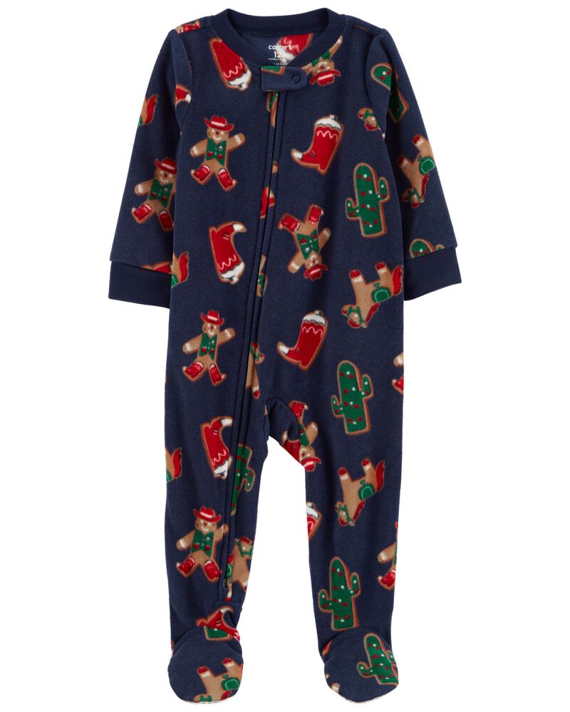 Baby 1-Piece  Gingerbread Fleece Footie Pajamas
, image 1 of 5 slides