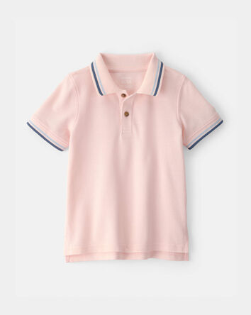 Toddler Boy 2-Piece Polo Shirt & Short Set - Coral/Blue, 