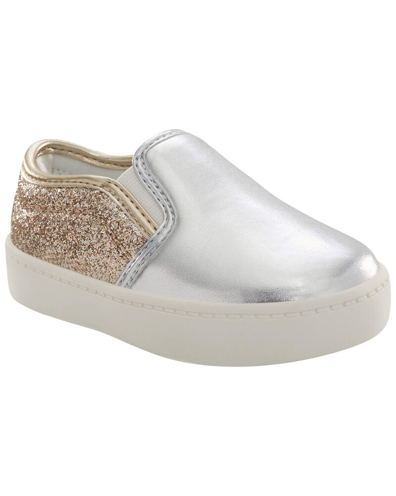 Toddler Metallic Slip-On Casual Shoes, image 1 of 7 slides