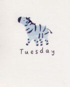 Baby 7-Pack Days Of The Week Short-Sleeve Cotton Bodysuits - Ivory, image 4 of 9 slides