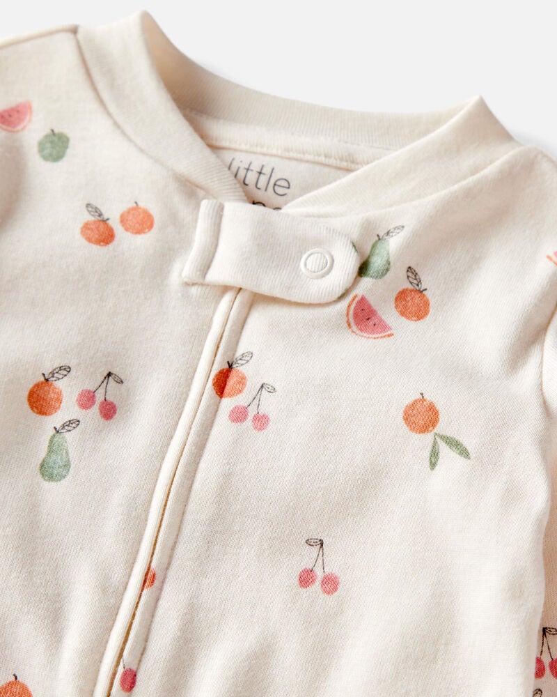 Baby Organic Cotton Fruit-Print Sleep & Play Pajamas, image 2 of 4 slides
