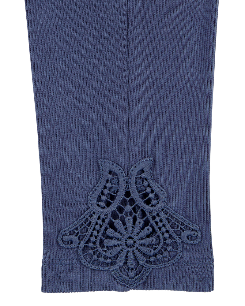 Toddler Lace Detail Ribbed Leggings, image 5 of 7 slides