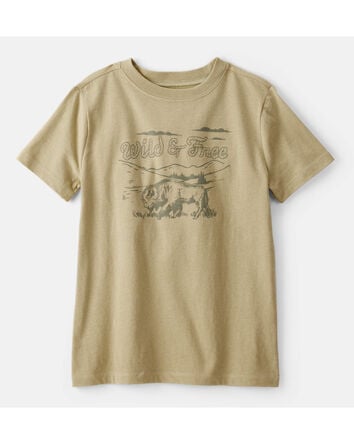 Boys Wild And Free Long-Sleeve Graphic Tee - Brown, 