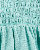 Kid 2-Piece Smocked Tank & Short Set - Blue, image 2 of 3 slides