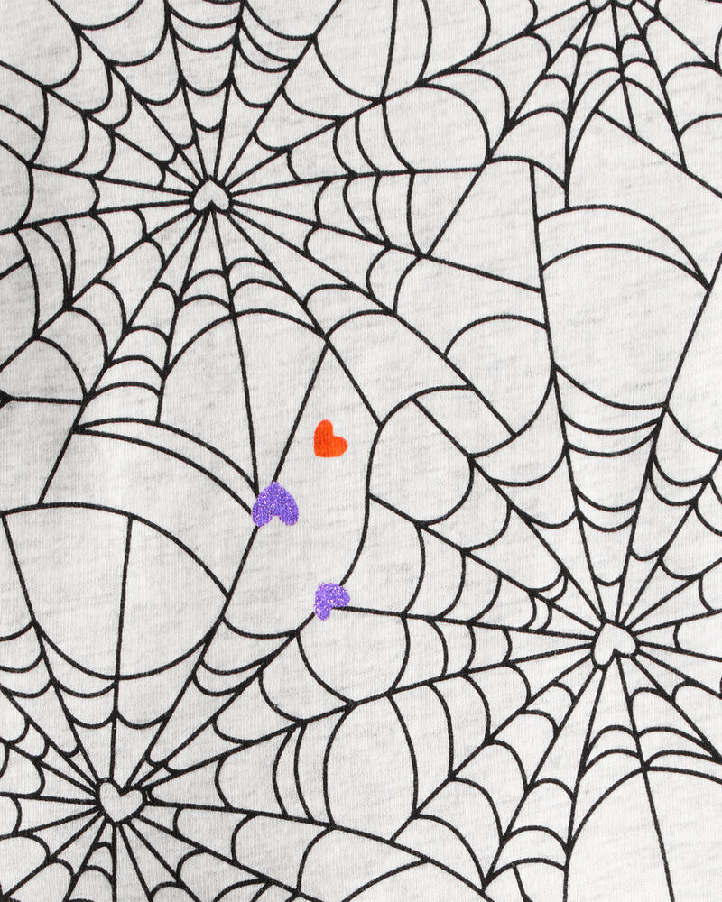 Baby Halloween Spiderwebs Long-Sleeve Tee - White/Black, image 2 of 3 slides