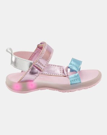 Toddler Light Up Metallic Sandals - Pink/Blue, 