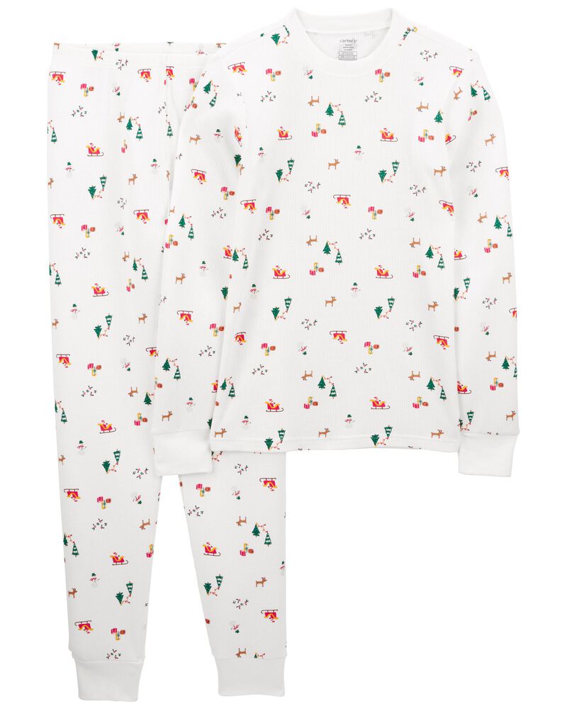 Adult 2-Piece Christmas Thermal Pajamas, image 1 of 3 slides