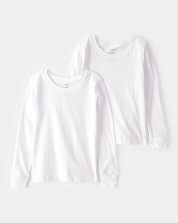 Boys 2-Pack Cotton Undershirts - White, 