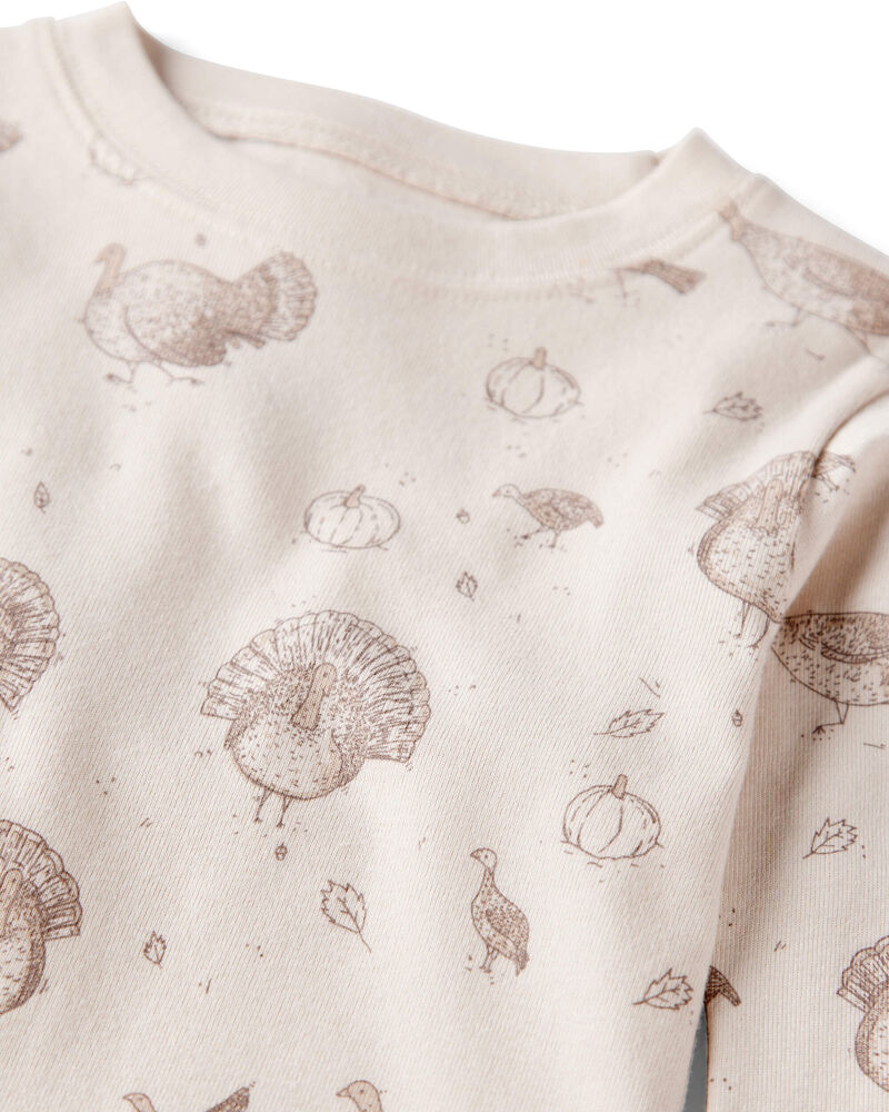 Kid Organic Cotton Pajamas in Turkey Gobbler Print, image 2 of 5 slides